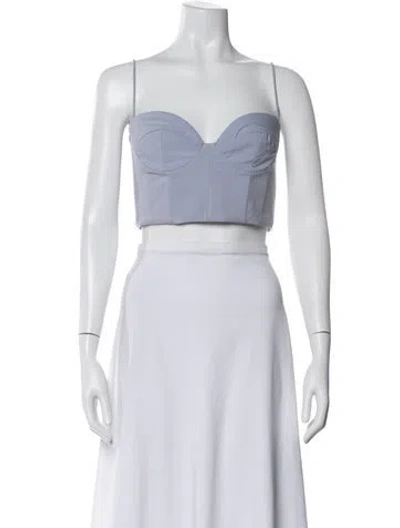 Pre-owned Alieva V-neck Sleeveless Crop Top In White