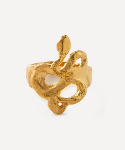 Alighieri 24ct Gold-plated Coiled Snake Ring