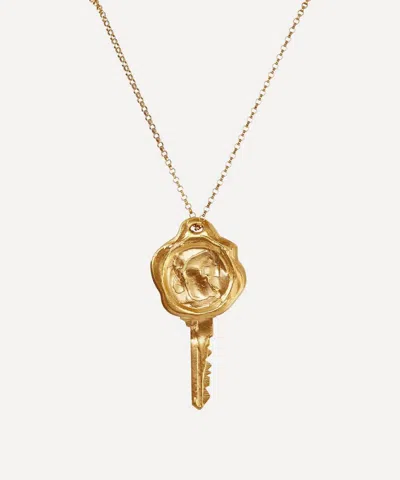 Alighieri 24ct Gold-plated Key To The Library Pendant Necklace