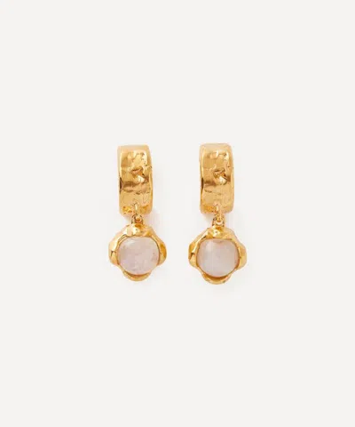 Alighieri 24ct Gold-plated Light Capture Moonstone Hoop Earrings