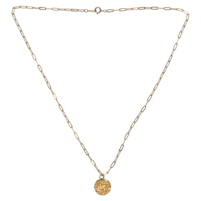 Alighieri Baby Pegasus Pendant Necklace In Gold Brass