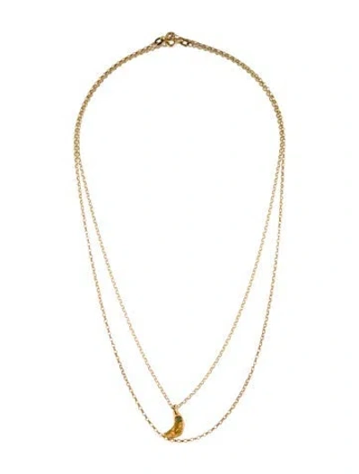 Pre-owned Alighieri Emerald Faint Moonlight Pendant Necklace, 20", 18" In Multi