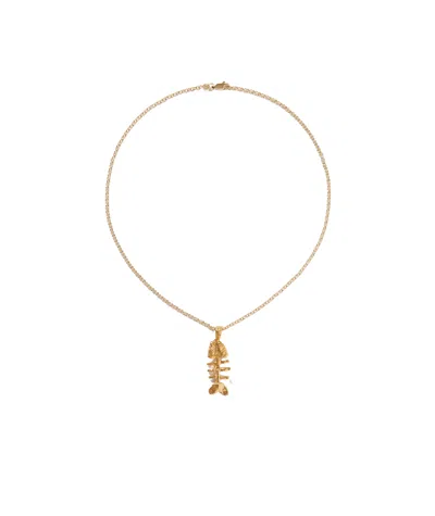 Alighieri Fish Bone Necklace In Yellow