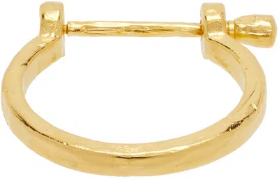 Alighieri The Armour Unlocked Screw Bangle Bracelet In 24kt Gold Plated