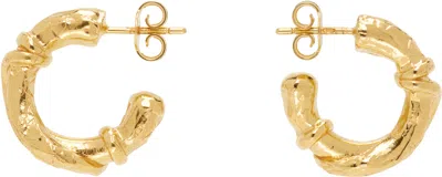 Alighieri Gold 'the Cat's Cradle Hoops' Earrings In 24kt Gold-plated Bro