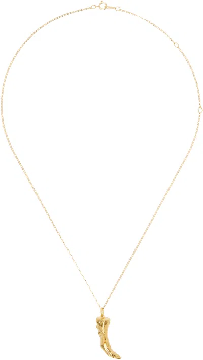 Alighieri Gold 'the Feline Majesty' Necklace In 24kt Gold-plated Bro