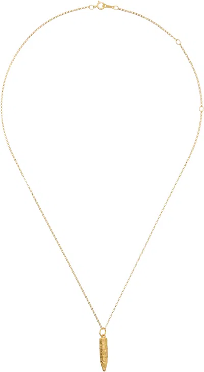 Alighieri Gold 'the Mini Annotator' Necklace In 24kt Gold-plated