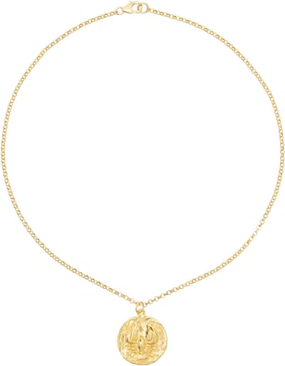 Alighieri Gold 'the Reader Of The Sea' Necklace In 24kt Gold-plated