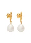 Alighieri Lustre Of Moon Pearl 24kt Gold-plated Drop Earrings