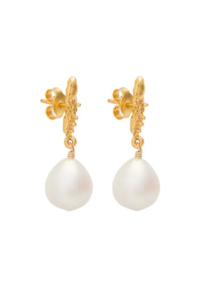 Alighieri Lustre Of Moon Pearl 24kt Gold-plated Drop Earrings