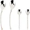 Alighieri Silver 'the Totemic Devotion' Dessert Spoons, 4 Pcs In Silver-plated Brass