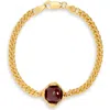 Alighieri The Emerald Of Adventure Bracelet In 24 Gold/red