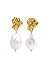Alighieri Gold-plated The Fragment Of Light Baroque Pearl Drop Earrings In Pearl