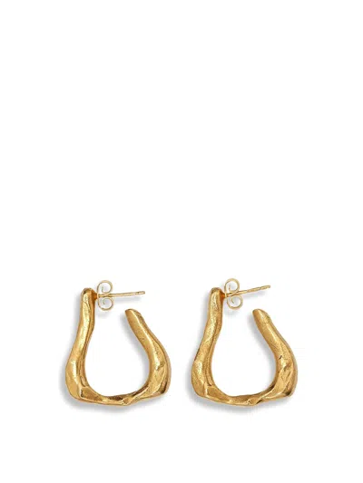 Alighieri The Link Of Wanderlust Hoop Earrings In 24kt Gold Plated/bronze