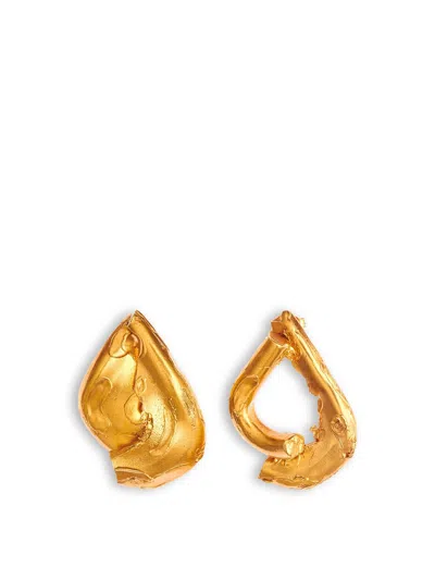 Alighieri The Warrior Earrings In 24kt Gold Plated/bronze