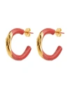 Alighieri X Yoox The Mark Of Friendship Hoop Earrings Woman Earrings Red Size - Bronze, 999/1000 Gol In Red