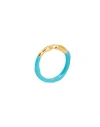 Alighieri X Yoox The Mark Of Friendship Ring Woman Ring Sky Blue Size S Bronze, 999/1000 Gold Plated In Blue