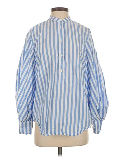 Pre-owned Aligne 3/4 Sleeve Button Down Shirt In Blue