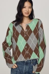 Aligne Aggie Merino Argyle Cardigan In Multi