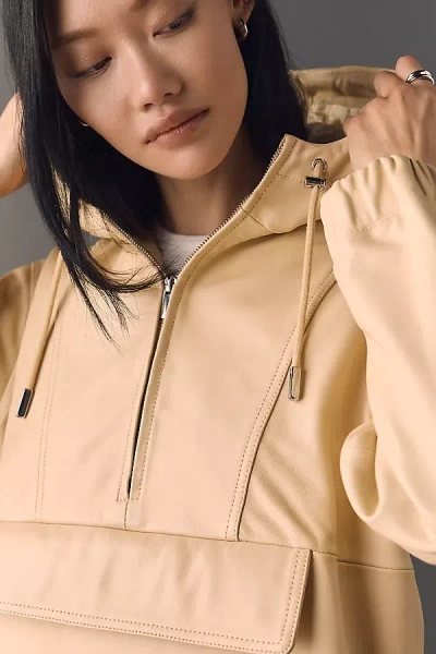 Aligne Alexia Leather Hoodie Jacket In Yellow