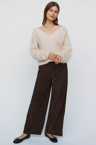 Aligne Alicia 100% Cotton Corduroy Trousers Pants In Brown