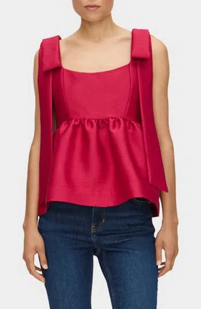 Aligne Alina Bow Strap Satin Peplum Top