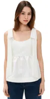Aligne Alina Bow Tie Top White In White