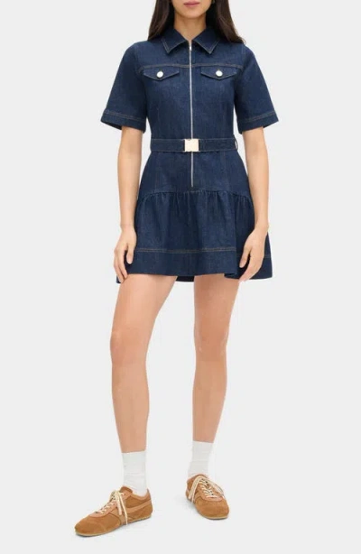 Aligne Amanda Organic Cotton Denim Mini Dress In Blue