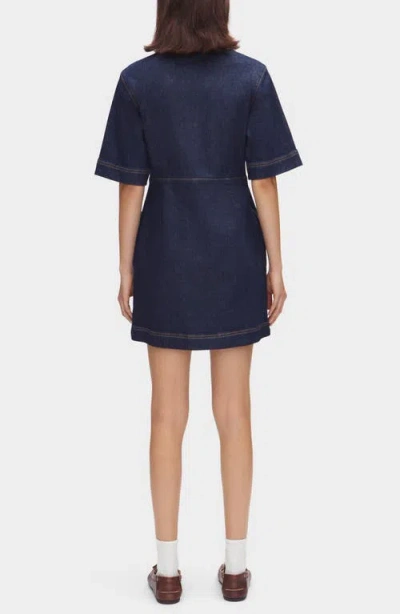 Aligne Amber Denim Mini Shirtdress In Blue