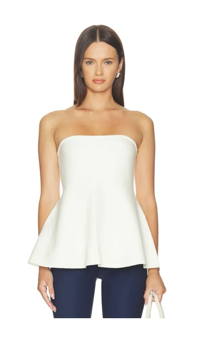 Aligne Amy Knitted Bandeau Peplum Top In Ivory