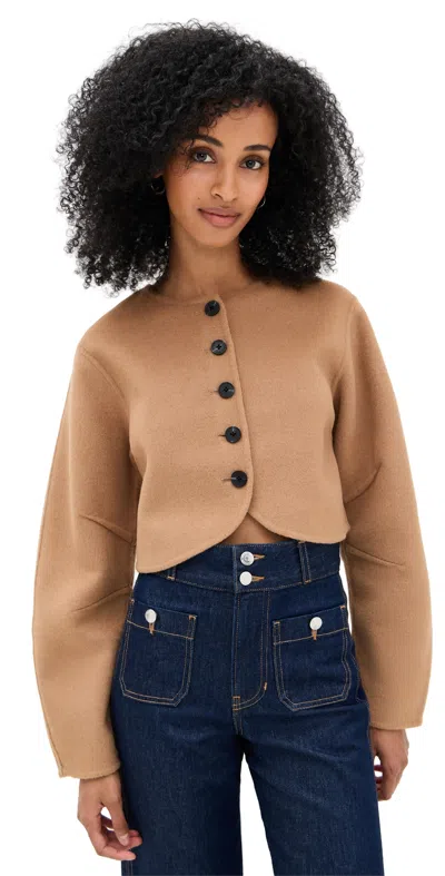 Aligne Angelina Cropped Jacket Camel In Brown