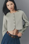 Aligne Angelina Wool Blend Crop Jacket In Gray