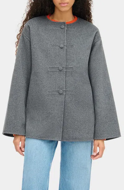Aligne Anouk Double Faced Wool Blend Jacket In Gray