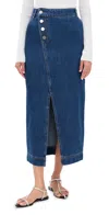 Aligne Asher Denim Midi Skirt In Blue