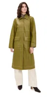 Aligne Mountain Leather Coat In Green