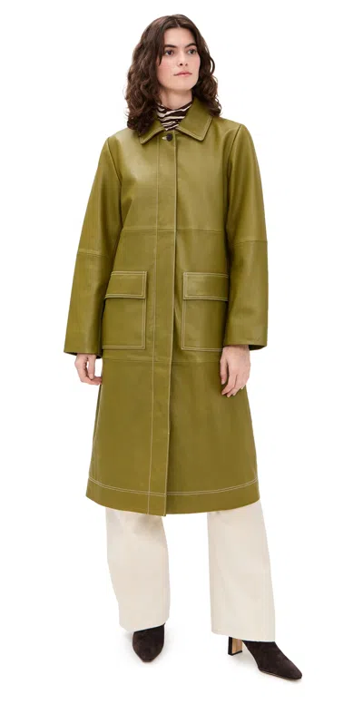 Aligne Aspen Leather Trench Green