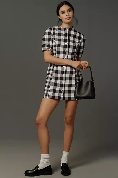 Aligne Aurelia Waisted Check Mini Dress In Black