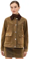 Aligne Bark Flok Jacket In Brown