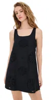 Aligne Belle Sleeveless Broderie Mini Dress In Black