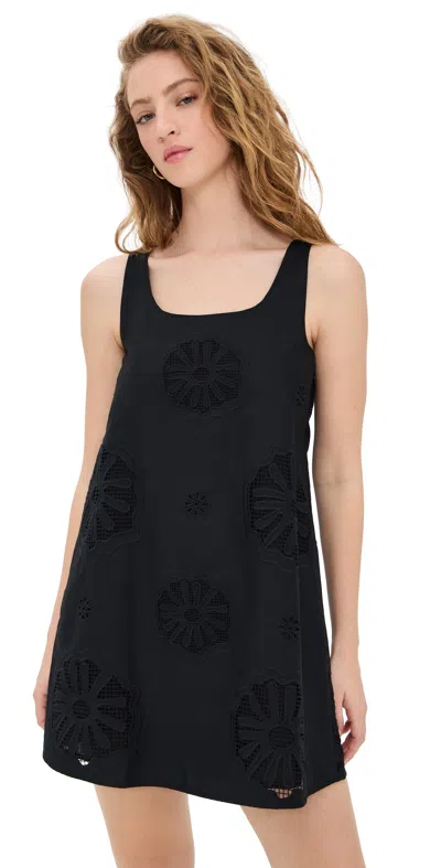 ALIGNE BELLE BRODERIE MINI DRESS BLACK