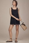 Aligne Belle Sleeveless Broderie Mini Dress In Black