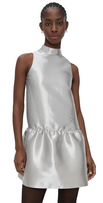 Aligne Blaze Satin Mini Dress Silver In White