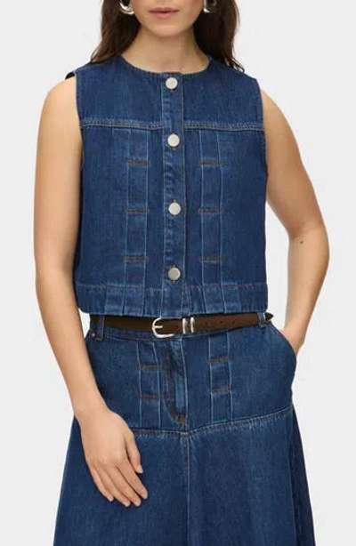 Aligne Bobbie Denim Vest In Ocean Blue