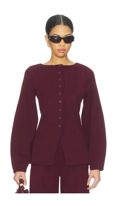 Aligne Bonnie Ponte Blazer In Burgundy