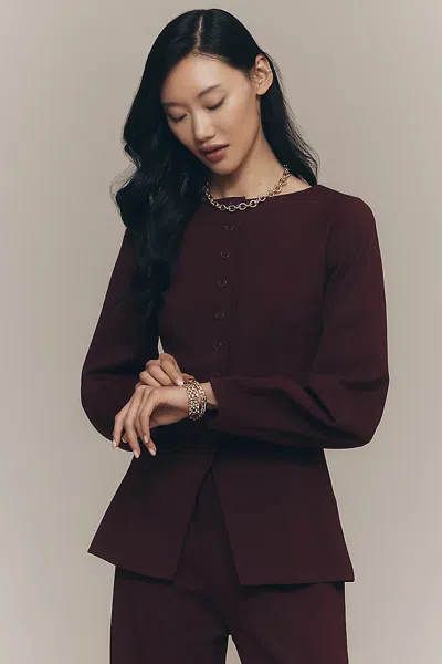 Aligne Bonnie Ponte Blazer Top In Burgundy