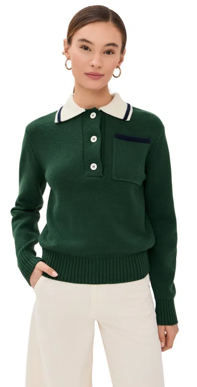 Aligne Brett Collared Sweater Green