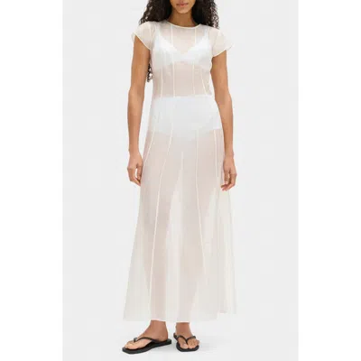 Aligne Carly Semisheer Maxi Dress In White