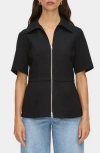 Aligne Cecile Zip Front Top In Black