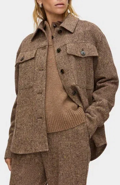 Aligne Charlie Recycled Wool Blend Shirt Jacket In Brown