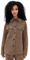 Aligne Charlie Recycled Wool Blend Shirt Jacket In Brown